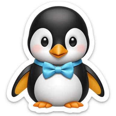 Penguin wear cute bow tie sticker