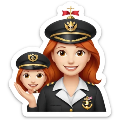cruise emoji with a red headed woman sticker