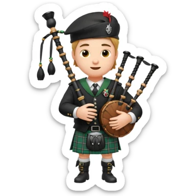 piper playing the bagpipes emoji size sticker