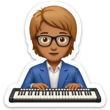 keyboardist with keyboard sticker