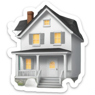 cozy white home sticker