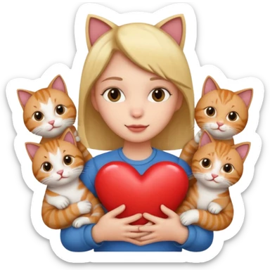 coeur et chats sticker