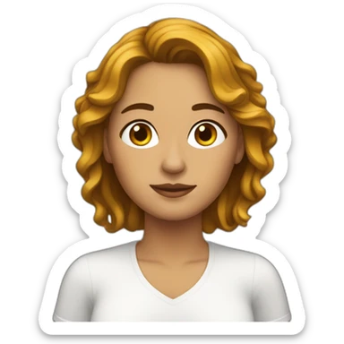 mujer cabeLLO CRESPO  sticker