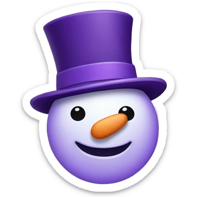 Purple snowman sticker