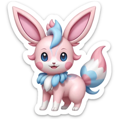 Kawaii Sylveon fairy type Pokémon, full body, sylveon sticker
