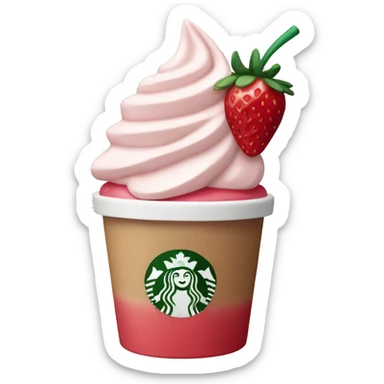Starbucks strawberry cream frapichino sticker