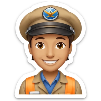 Happy aviation mechanic profile picture  sticker