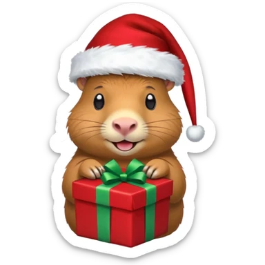 Capybara con gorrito de navidad con un montón de poses para paquete de sticker de WhatsApp que tengan un dialogo sticker