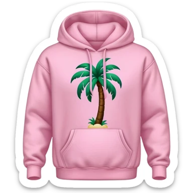 Pink palm puff hoodie sticker