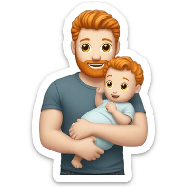 ginger men with baby sticker