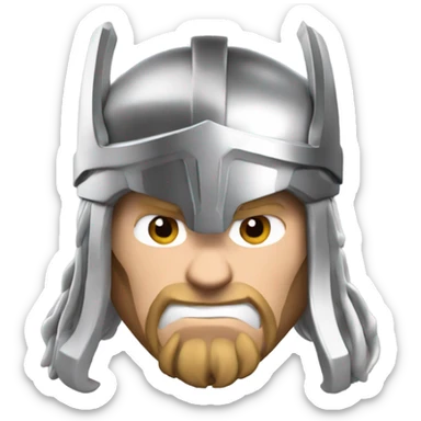 3d render Thor emoji face  sticker