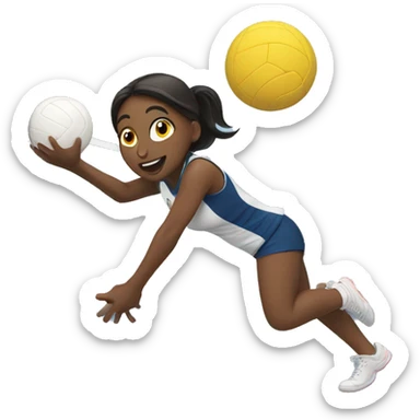 Girl hitting a volleyball sticker