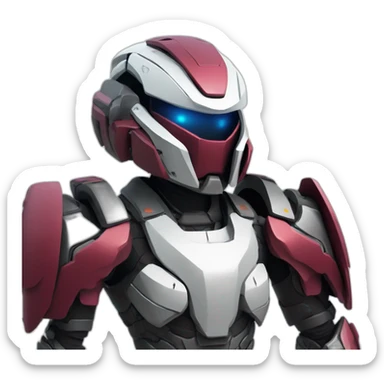 futuristic Autonomous Combat armored colored crimson breastplate arms sticker