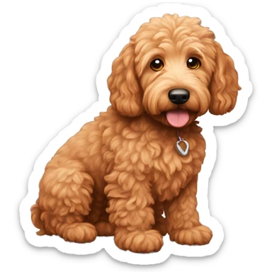 Red Golden doodle sticker