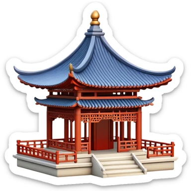 Miniature Chinese pavilion with elegant details sticker
