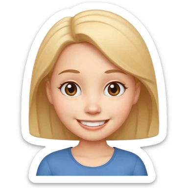 very big head and small body proportion female cartoon sticker