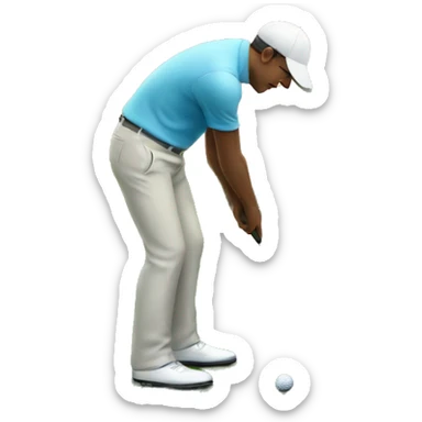 Man playing golf on golf course  sticker