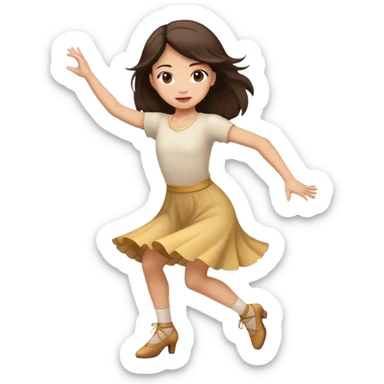 Fantastic dance emotion!!! (brunette girl) sticker