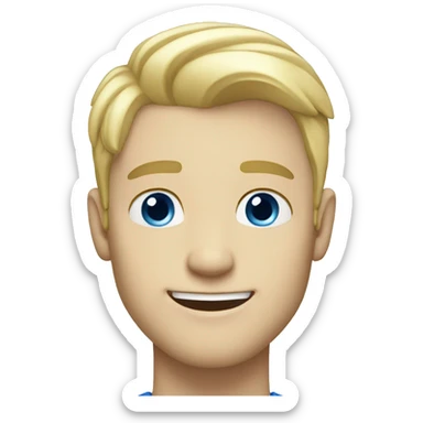 pale blonde happy man blue eyes sticker