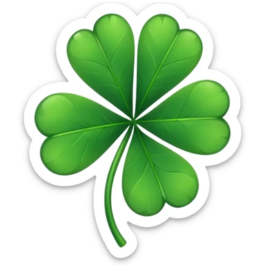 Lucky clover charm – green four-leaf clover. sticker