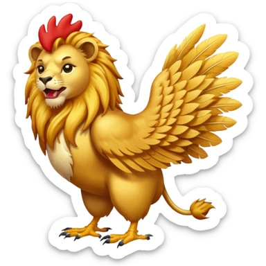 Lion with a chicken body  sticker