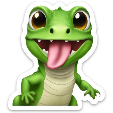 Cute lizard with its tongue out sticker