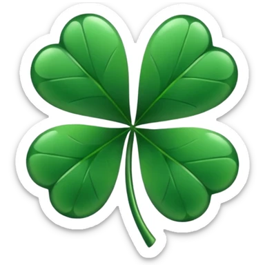 Five leaf clover black sticker