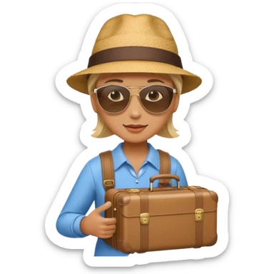 photorealistic tourist with a suitcase sticker