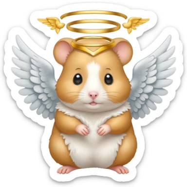 hamster with angel wings and a halo sticker