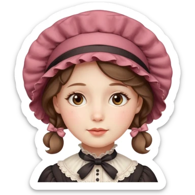 victorian lady face sticker