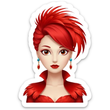 Make a red drinking  coquette  sticker