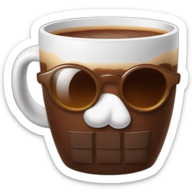 Chocolat chaud avec des lunettes sticker