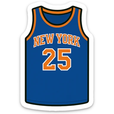 flat toon style new york knicks basketball jersey sticker