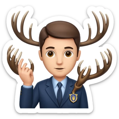 fbi agent with deer antlers sticker