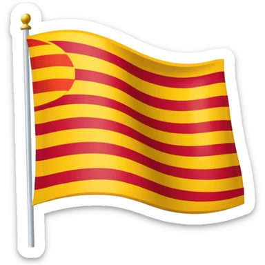 Catalonia flag. Background yellow and four strips red.  sticker