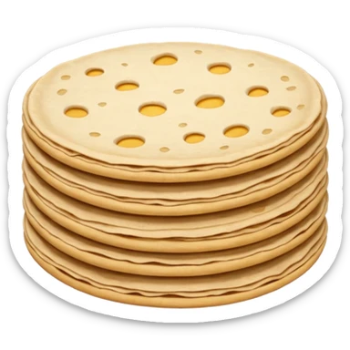 stack of 2 round soft tortillas light beige to golden brown spots slightly irregular curled edges smooth flour-dusted matte surface no plate no extras soft lighting subtle shadows emoji scale sticker