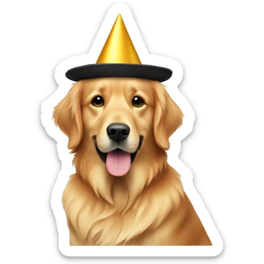 Golden retriever birthday hat sticker