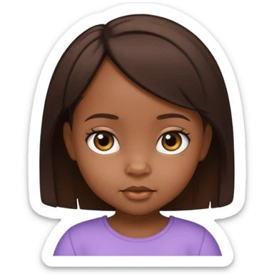 Boss black girl baby with short brown hair  sticker