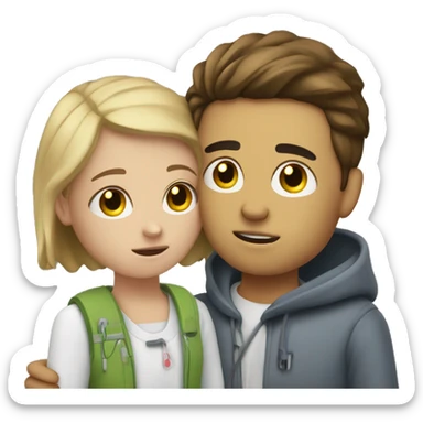 sick teenage boy being looked after my a teenage girl saying get better  sticker