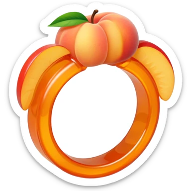 peach gummies ring sticker