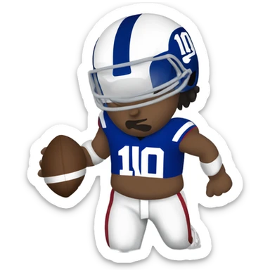 make ny giants colors football player with a number 10 jersey but not with the giants logo sticker