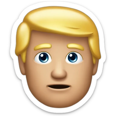 ignore the part about emojis and generate realistic picture of trump sticker