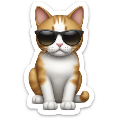 Cat with sunglasses sticker