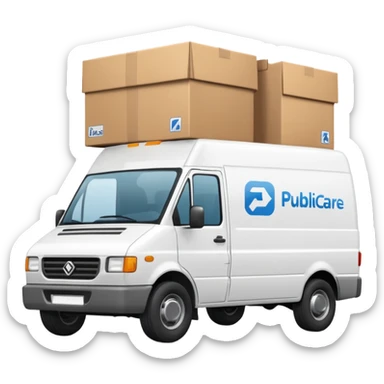 a delivery van with "Publicare" logo sticker