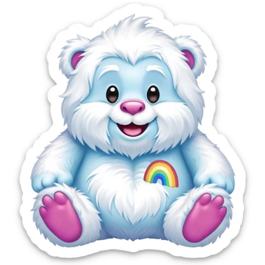  rainbow poop care bear  yeti sticker