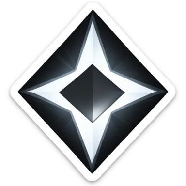 Black diamond with white star in the center sticker