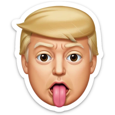Realistic Trump sticking his tongue oht sticker