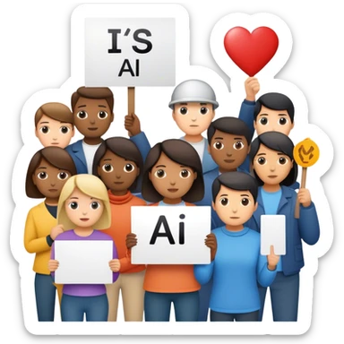 protest against ai sticker