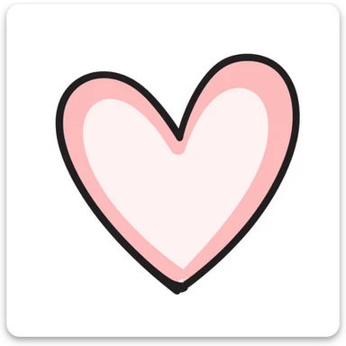 light pink heart hand drawn doodle style sticker