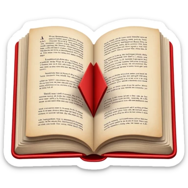 open book with black cover but with completely red pages sticker